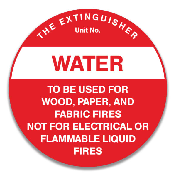 EXTINGUISHER ID WATER SIGN