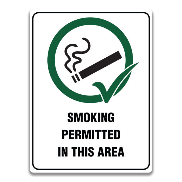 SMOKING PERMITTED IN THIS AREA SIGN