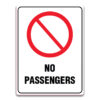 NO PASSENGERS SIGN