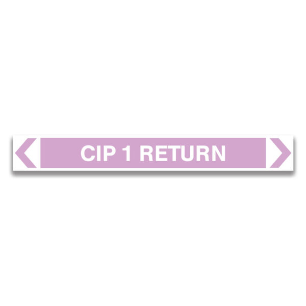 CIP 1 RETURN Pipe Marker