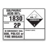 SULPHURIC ACID 98% SIGNS AND LABELS